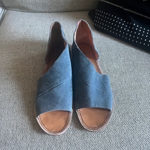 Free People Mont Blanc sandals denim blue suede